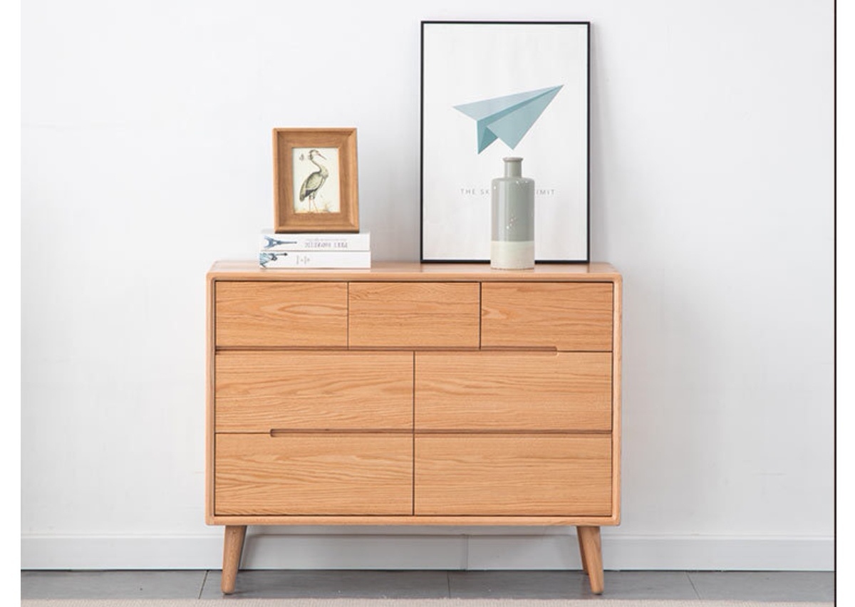 Berlin solid oak 3+4 Drawer Lowboy
