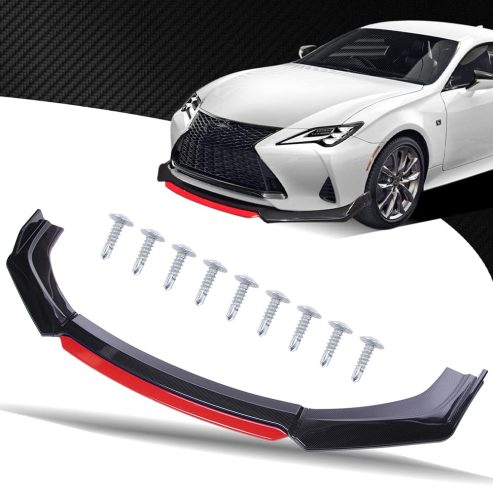 Universal Front Splitter (Gloss Black/Red) – All Makes/Models