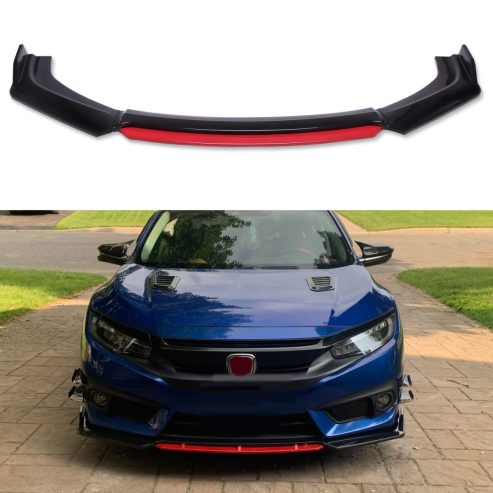 Universal Front Splitter (Gloss Black/Red) – All Makes/Models