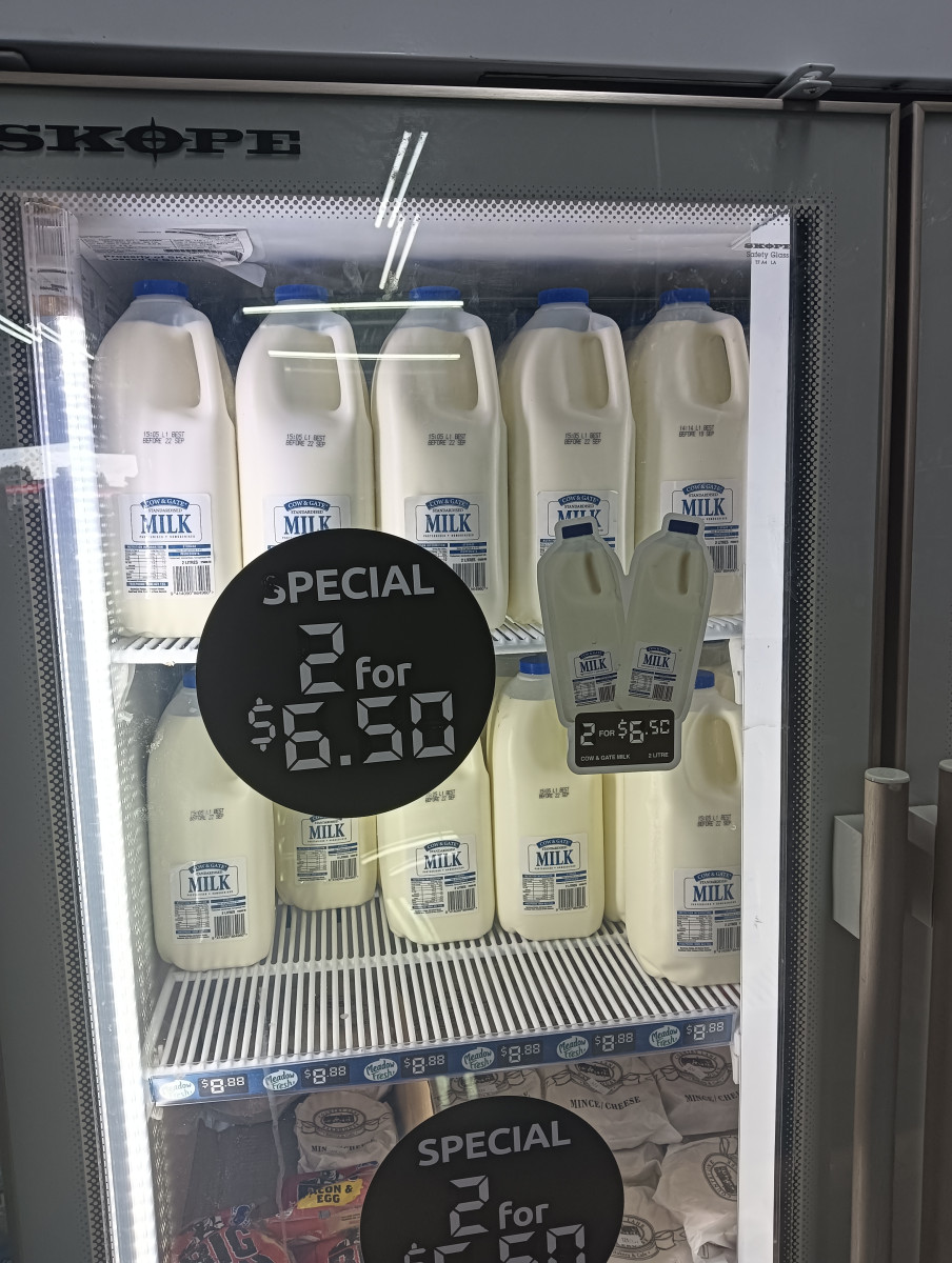 2 bottle of 2ltr milk $6.50