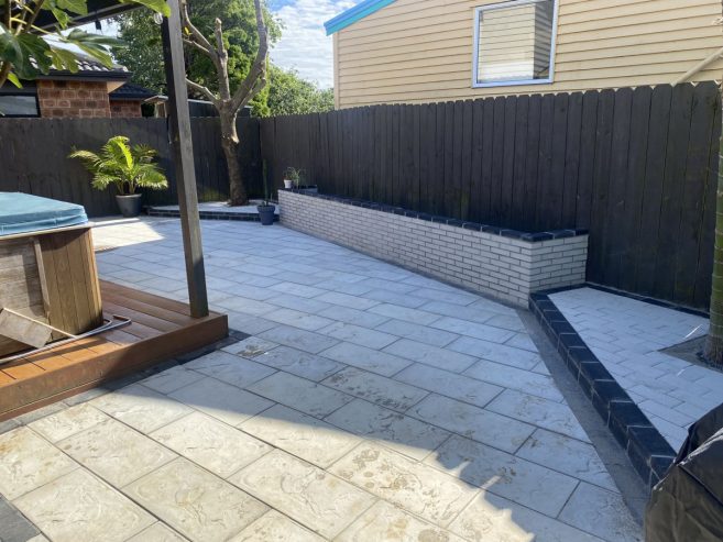 Deck pavers concrete way of Garden Landscape