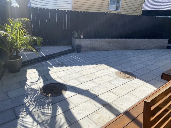 Deck pavers concrete way of Garden Landscape