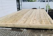 Deck pavers concrete way of Garden Landscape