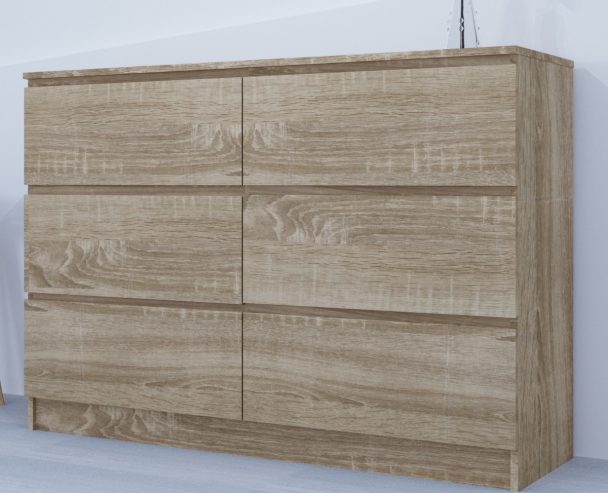 Lowboy – Dresser – 6 Drawer – 3 colour choices