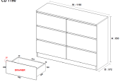 Bedroom Suite – 4 Piece – Tallboy + Lowboy + 2 x Bedside tables – 3 colour choices