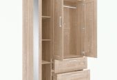 Wardrobe – Free Standing – 3 Door & 2 Drawer – With Mirror – 3 colour choices