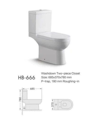 Toilet Suite – Two Piece HB-666 P-Pan