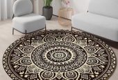 Colorful Persian Style Round Carpet Retro Living Room Bedroom Non-slip Floor Mat