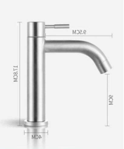 Single cold water wash hand basin tap faucet for bathroom