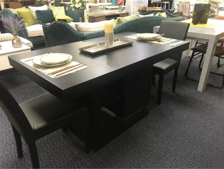 DINING TABLE – BLACK -Storage space under the table