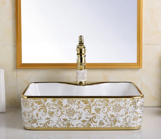 Counter Top Ceramic Basin 6005 – Golden