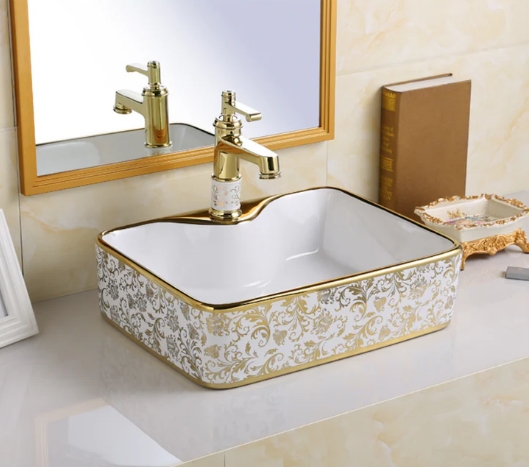 Counter Top Ceramic Basin 6005 – Golden