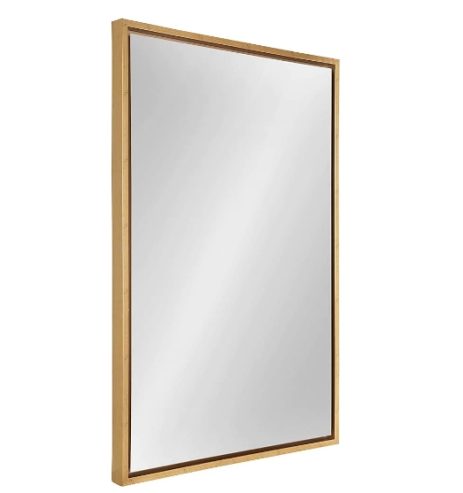 Bathroom Mirror for Wall with Golden Metal Frame 600x800mm