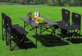 Folding long table. Folding chair