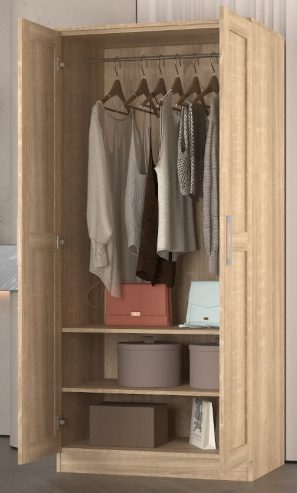 Wardrobe – Free Standing – 2 Doors – 2 Colour options