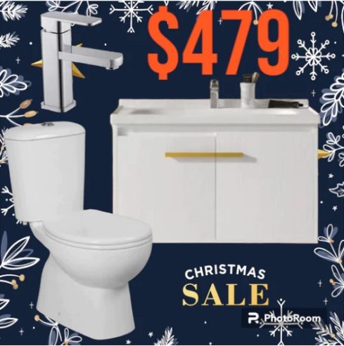 *Christmas Value Package*-No.1- 800mm Vanity + S PAN Toilet+ Basin Mixer