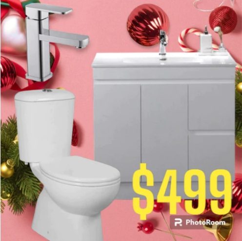 *Christmas Value Package*-No.2- 900mm Vanity+ S Pan Toilet+ 2009 Basin Mixer