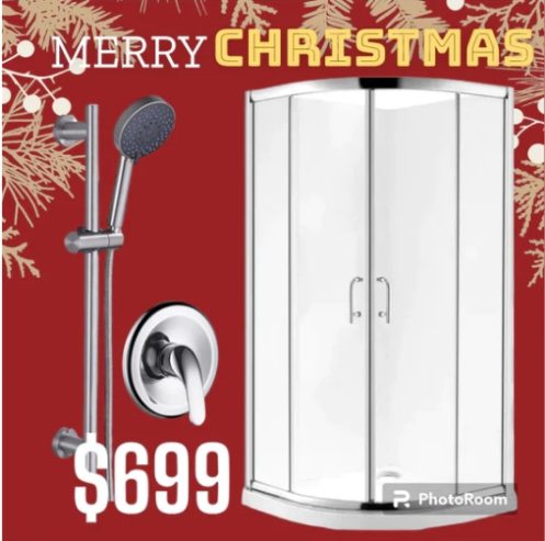 *Christmas Value Package*-No.4-900×900 Curve Shower box set +shower mixer set