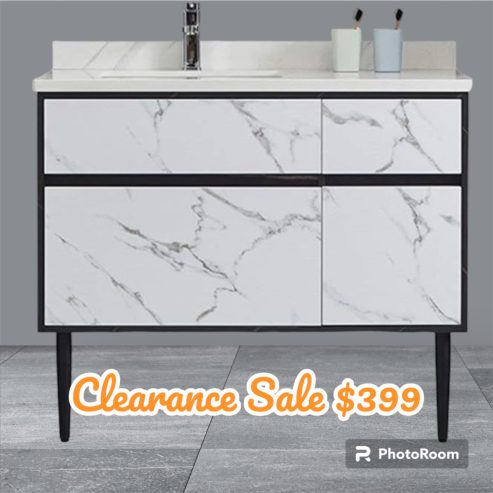 Vanity – Ava Series 1200mm – Black Marble Pattern Cabinet With Ceramic Top