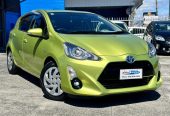 2015 Toyota Aqua Metallic Green Color, Auto Headlamps, Rev Camera Hatchback Automatic