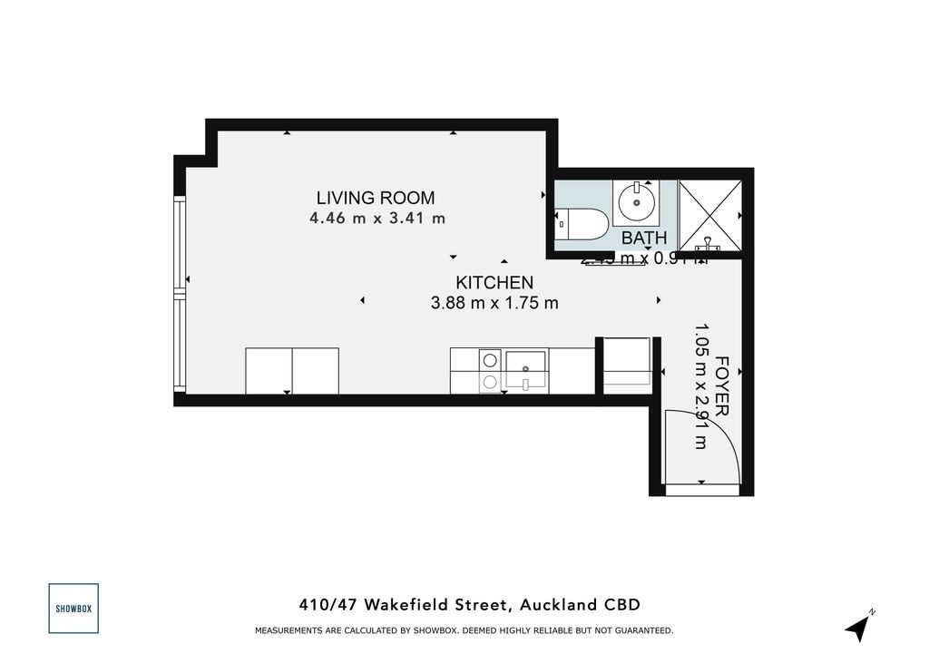 Double Grammar school zone, 24m2 Freehold 1 bed 1 bath Studio apartment, 1.1 km to Auckland Girls’ Grammar School, 1.7 km to Auckland Grammar, 410/47 Wakefield Street Auckland Central, Auckland
