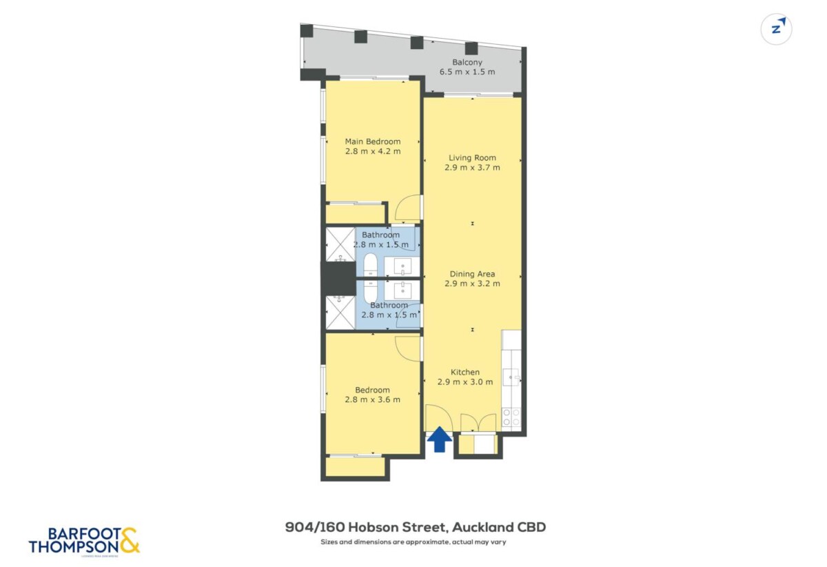 Auckland Girls’ Grammar School zone, Price Reduced! Urgent Sale, Freehold, 2 bedroom apartment with a secure car park, 904/168 Hobson Street, City Centre, Auckland