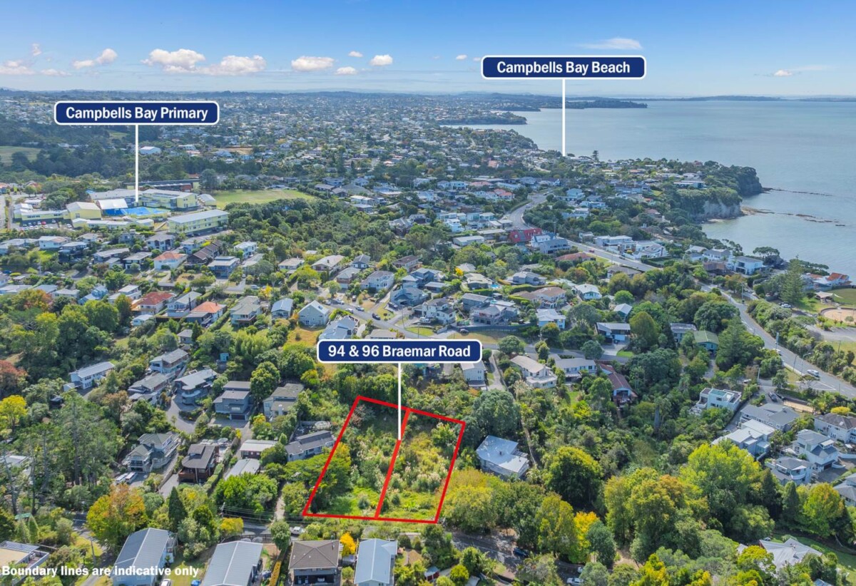 Urgent Sale, 2530m² land, 2 Freehold Titles, 94 & 96 Braemar Road, Castor Bay, Auckland