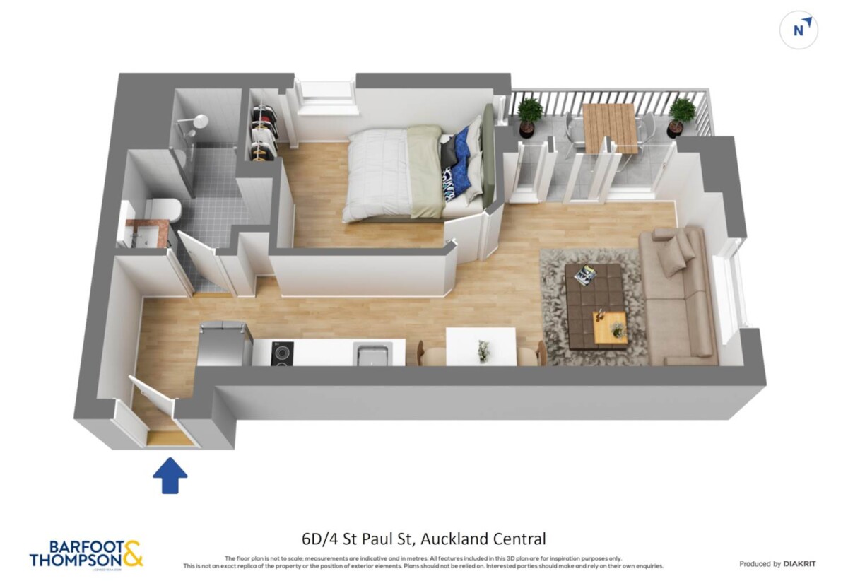 Double Grammar school zone, 34m2 1 bed 1 bath apartment, Full Furniture package is included, 1.3 km to Auckland Girls’ Grammar School, 1.7 km to Auckland Grammar, 6D/4 Saint Paul Street, City Centre, Auckland