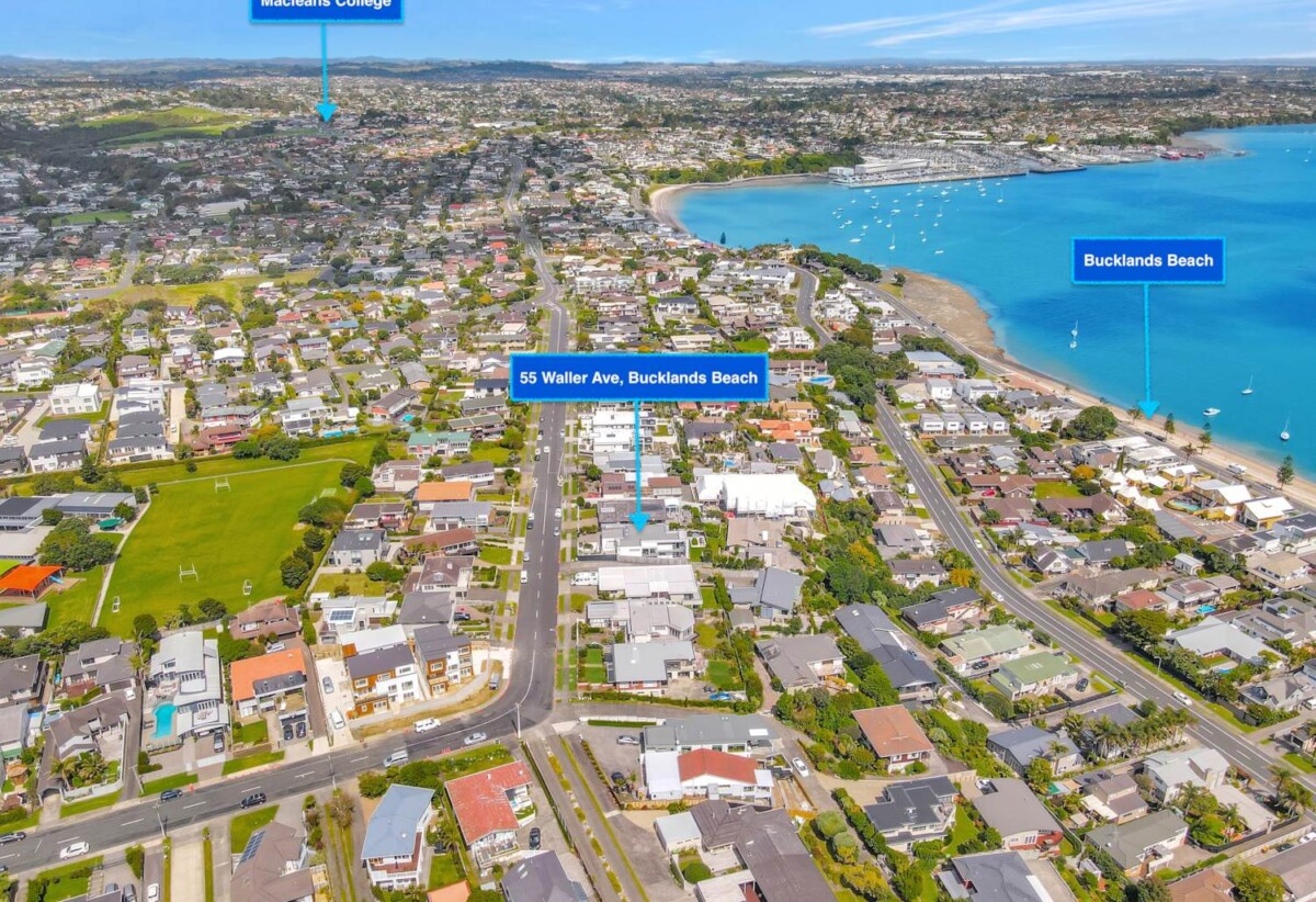 Zone for and walks to Macleans College and BBI, 4 beds house on 680m2 section, 55 Waller Avenue, Bucklands Beach, Auckland