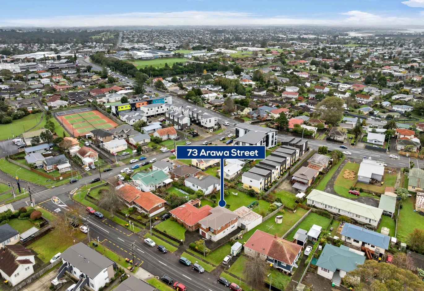 This strategically located site offers development options: 10 or 12 new homes, 73 Arawa Street, New Lynn, Auckland