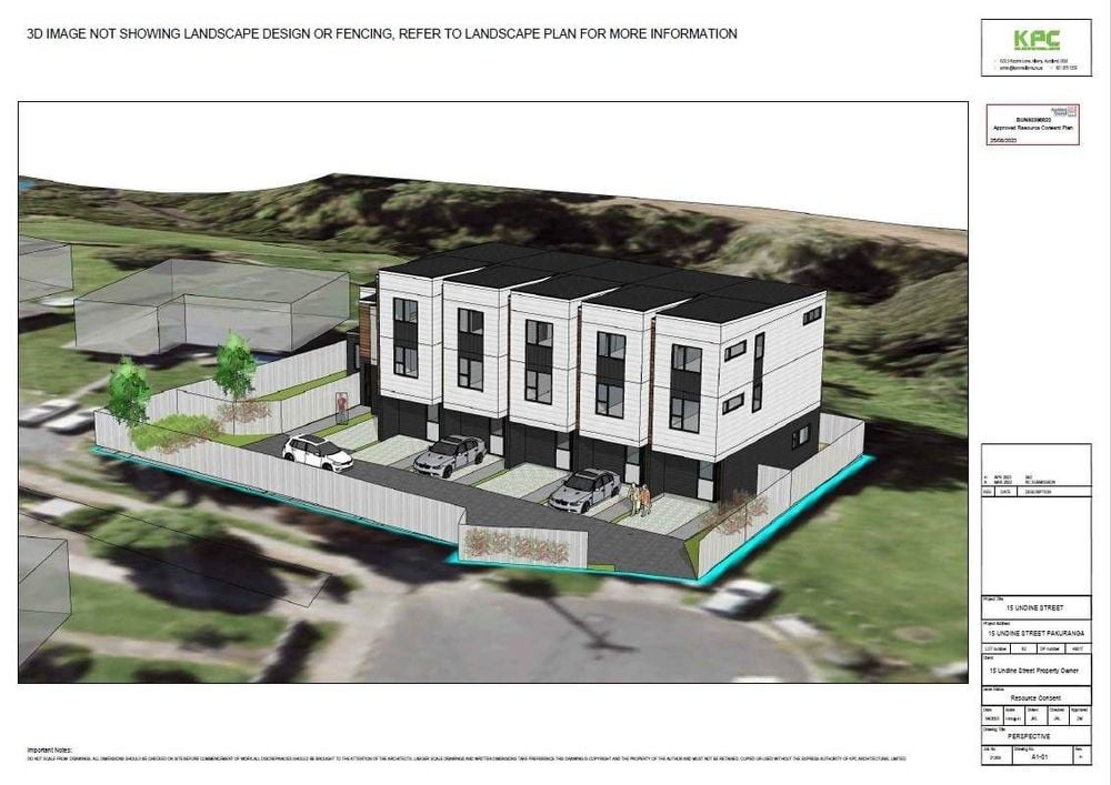 With RC, BC, EPA for 6 townhouses, 15 Undine Street, Pakuranga, Auckland