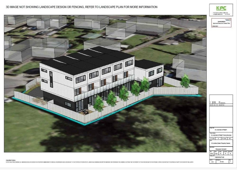 With RC, BC, EPA for 6 townhouses, 15 Undine Street, Pakuranga, Auckland