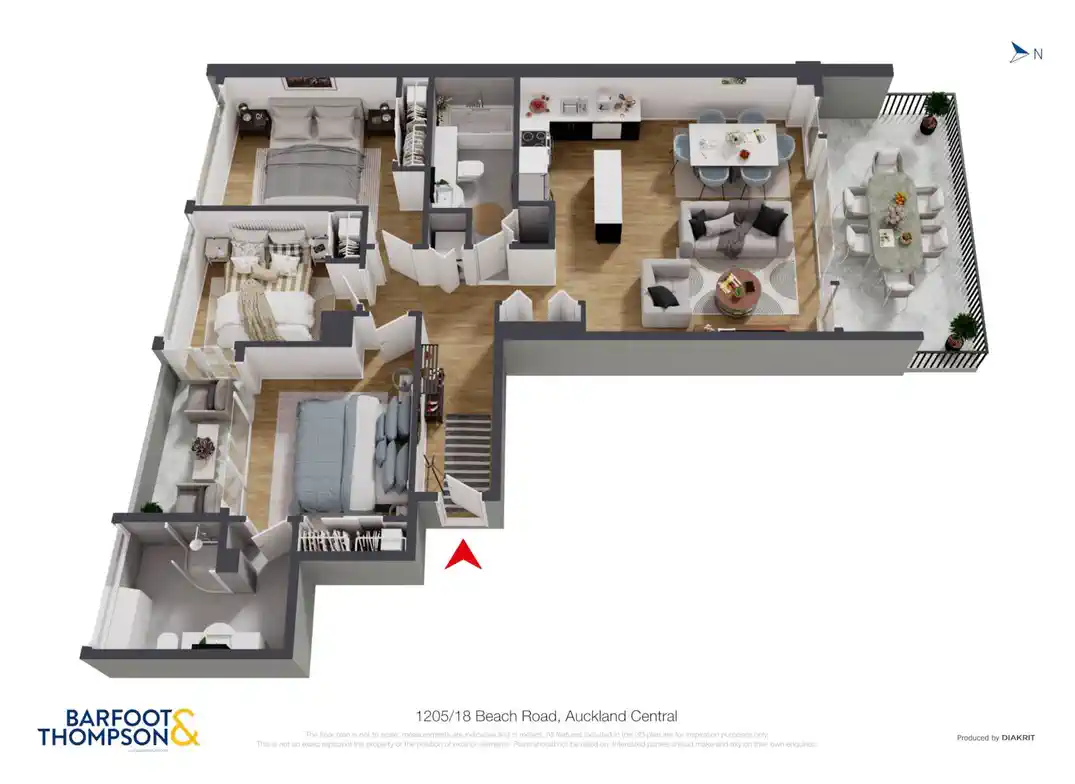 LEASEHOLD 3 beds 2 baths 2 car parks apartment, Amazing Seaview & Massive Size, 1205/18 Beach Road, City Centre, Auckland