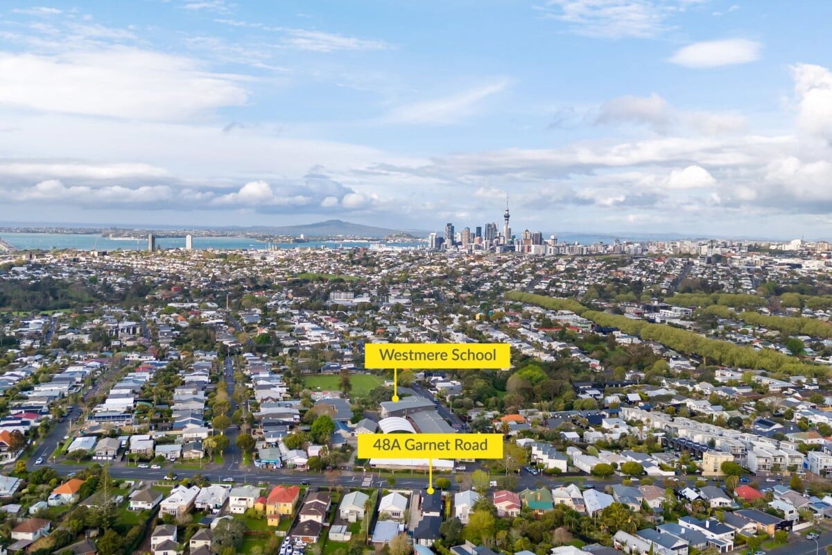 Must sell, Ignore CV of $3.5M,, Enquires Over $2,500,000, 294m2 4 beds 4.5 bath house with double garage on 471m2 section, Westmere School is at your doorstep, Western Springs College, the zoo, and lakeside park are a short stroll away, while Cox’s Bay Reserve, boutique cafes, and the CBD remain within easy reach, 48A Garnet Road, Westmere, Auckland
