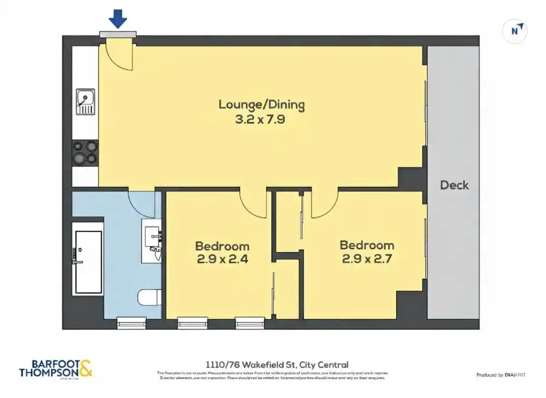 Double Grammar school zone, Freehold 2 beds 1 bath apartment, 53sqm plus a spacious balcony, 1.1 km to Auckland Girls’ Grammar School, 1.7 km to Auckland Grammar, 1110/76 Wakefield Street, City Centre, Auckland