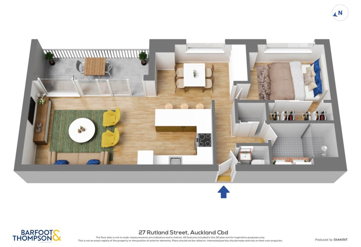 Pet-friendly, 1 bedroom apartment, 902/27 Rutland Street, City Centre, Auckland
