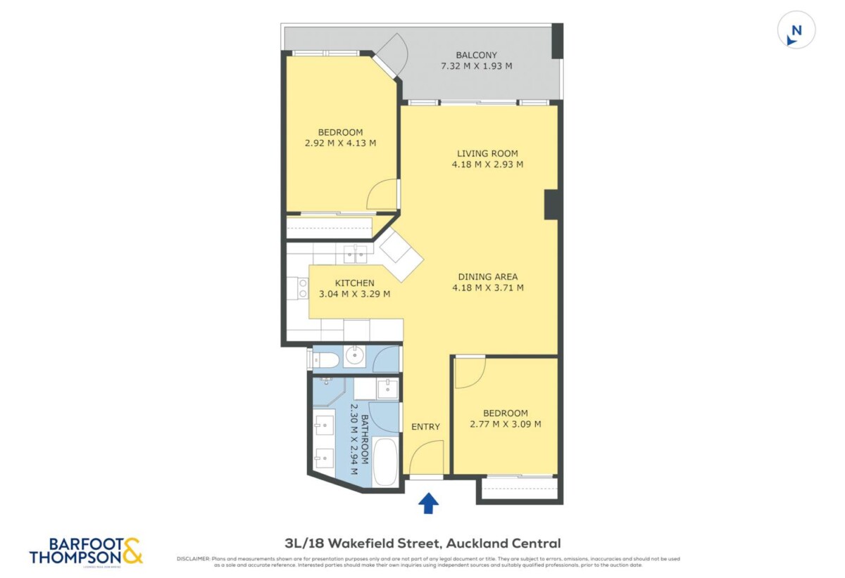 Freehold 2 beds 1 car park apartment, 3L/18 Wakefield Street, City Centre, Auckland