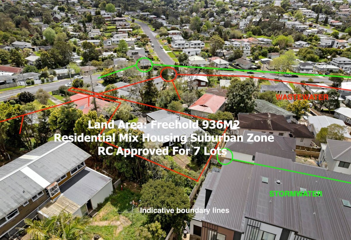 5 bedrooms house on 936m² land, with RC for 7 Lots, 17 Ellice Road, Totara Vale, Auckland