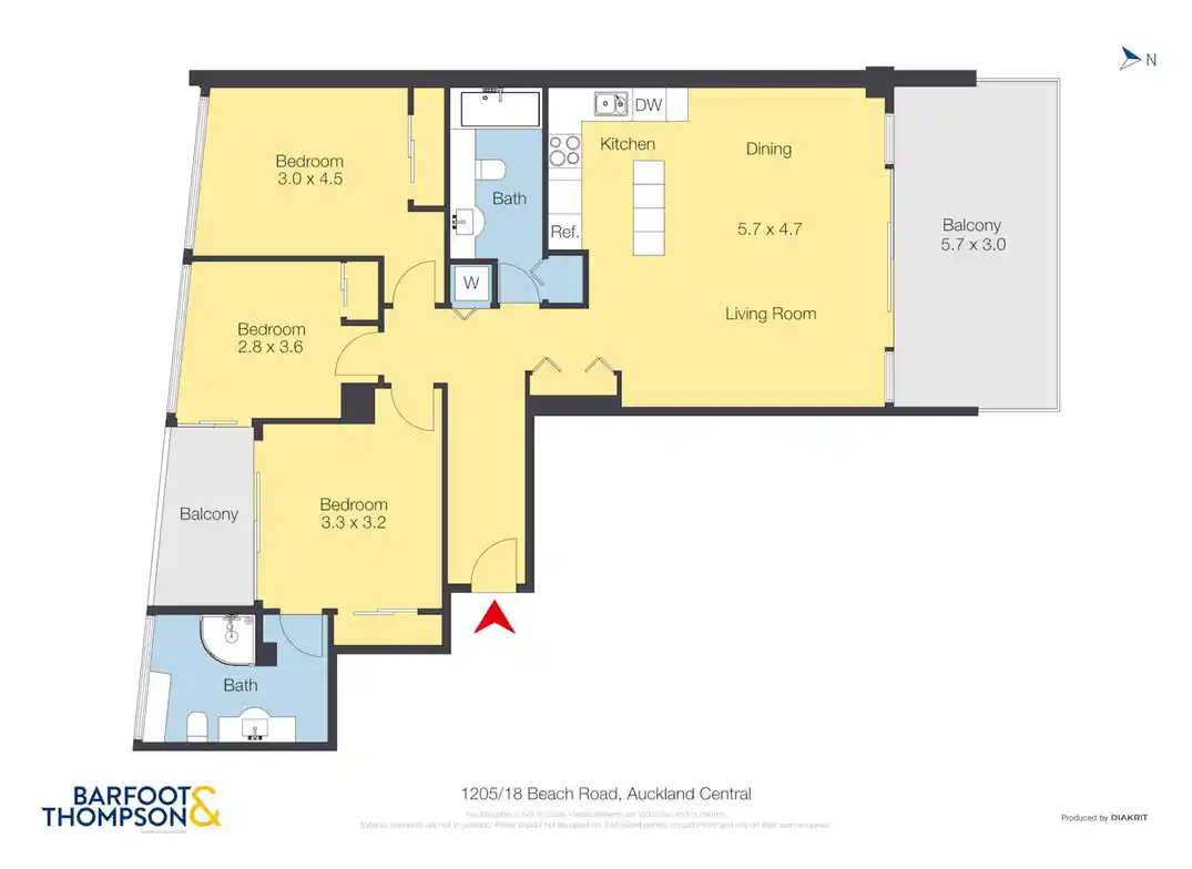LEASEHOLD 3 beds 2 baths 2 car parks apartment, Amazing Seaview & Massive Size, 1205/18 Beach Road, City Centre, Auckland