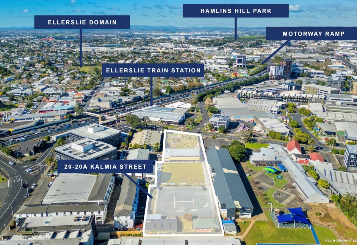 MORTGAGEE SALE, 6705m² land, Two Titles, Lot 1 – 2044m² and Lot 2 – 4661m², both essentially level with flexible Business Mixed-Use Zoning. 20-20A Kalmia Street, Ellerslie, Auckland