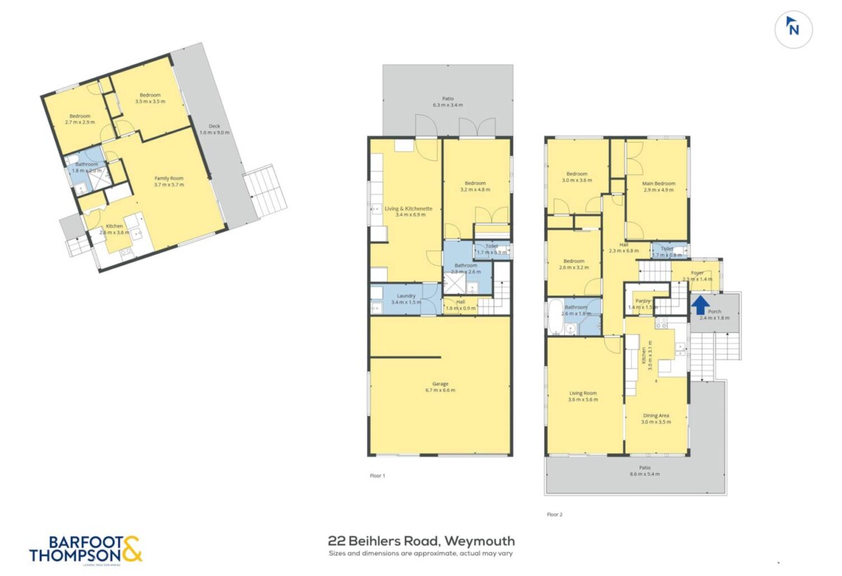 Coastal Home & Income 269m² 6 bedrooms on 918m² section, 2 dwellings on 1 title, 22 Beihlers Road, Weymouth, Auckland