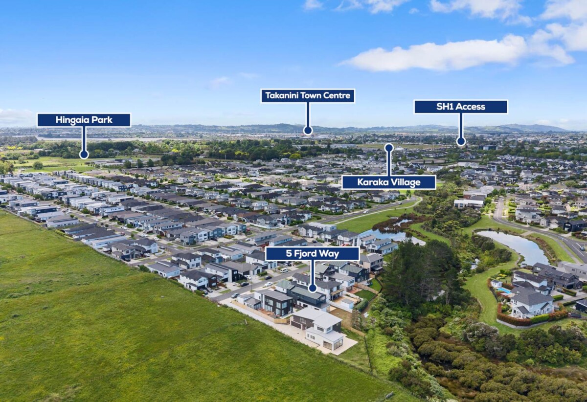 BRAND NEW, CONVENIENCE + VIEWS, 356m² 5 beds house on 692m² section, 5 Fjord Way, Karaka, Auckland