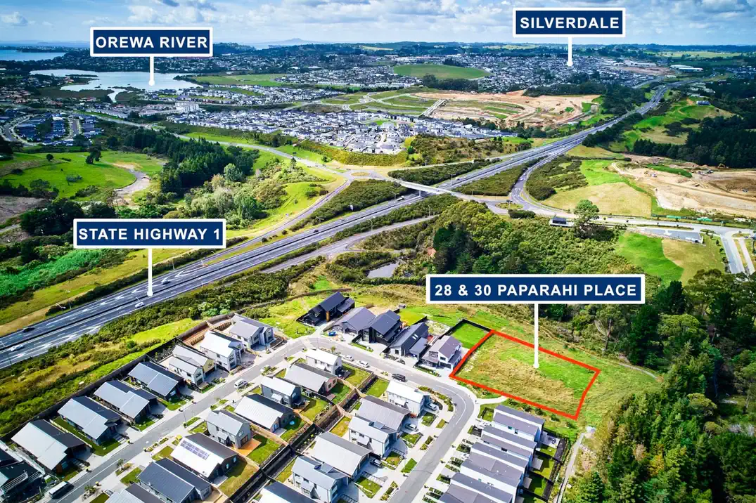 2267m2 section with 2 titles, RC approved for 14 new homes, 28 & 30 Paparahi Place, Orewa, Auckland