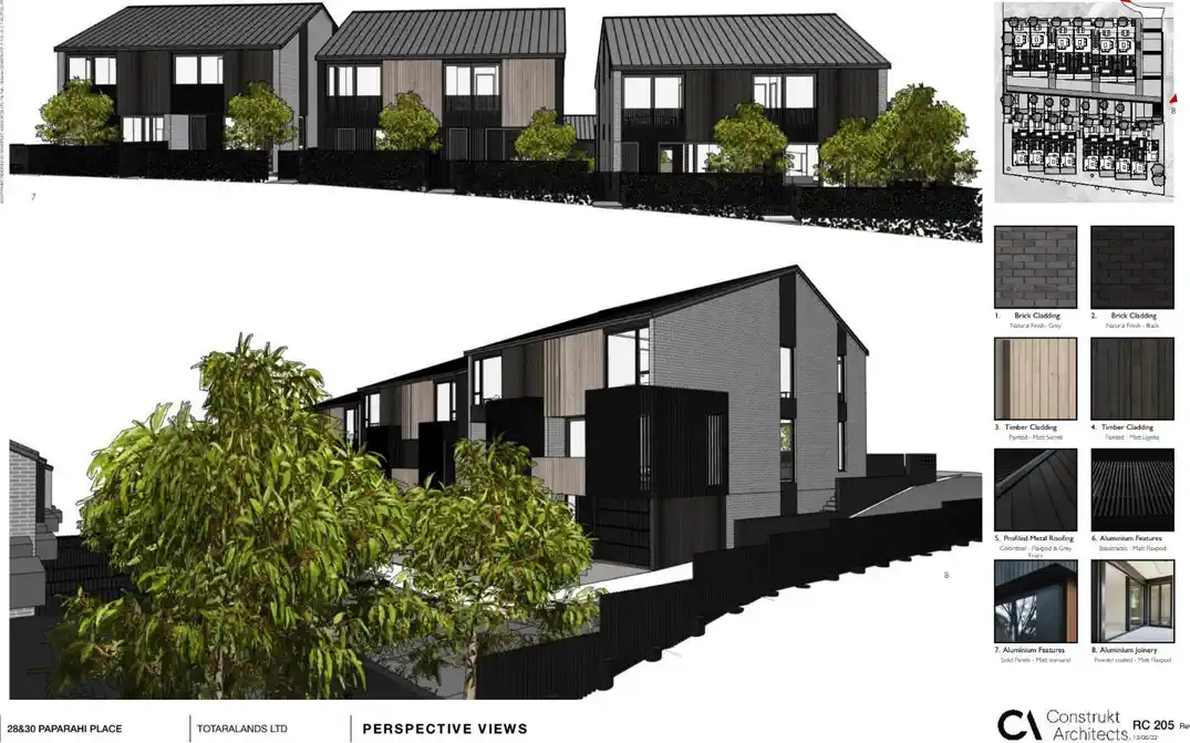 2267m2 section with 2 titles, RC approved for 14 new homes, 28 & 30 Paparahi Place, Orewa, Auckland