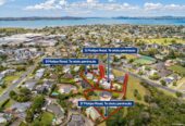 3x properties are being sold together, total land 4515m2 in MHU Zone, with RC for 32 new townhouses +1 existing house remaining on a 900m2 section, 9,11,17 Matipo Road, Te Atatu Peninsula, Auckland