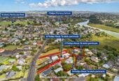 3x properties are being sold together, total land 4515m2 in MHU Zone, with RC for 32 new townhouses +1 existing house remaining on a 900m2 section, 9,11,17 Matipo Road, Te Atatu Peninsula, Auckland