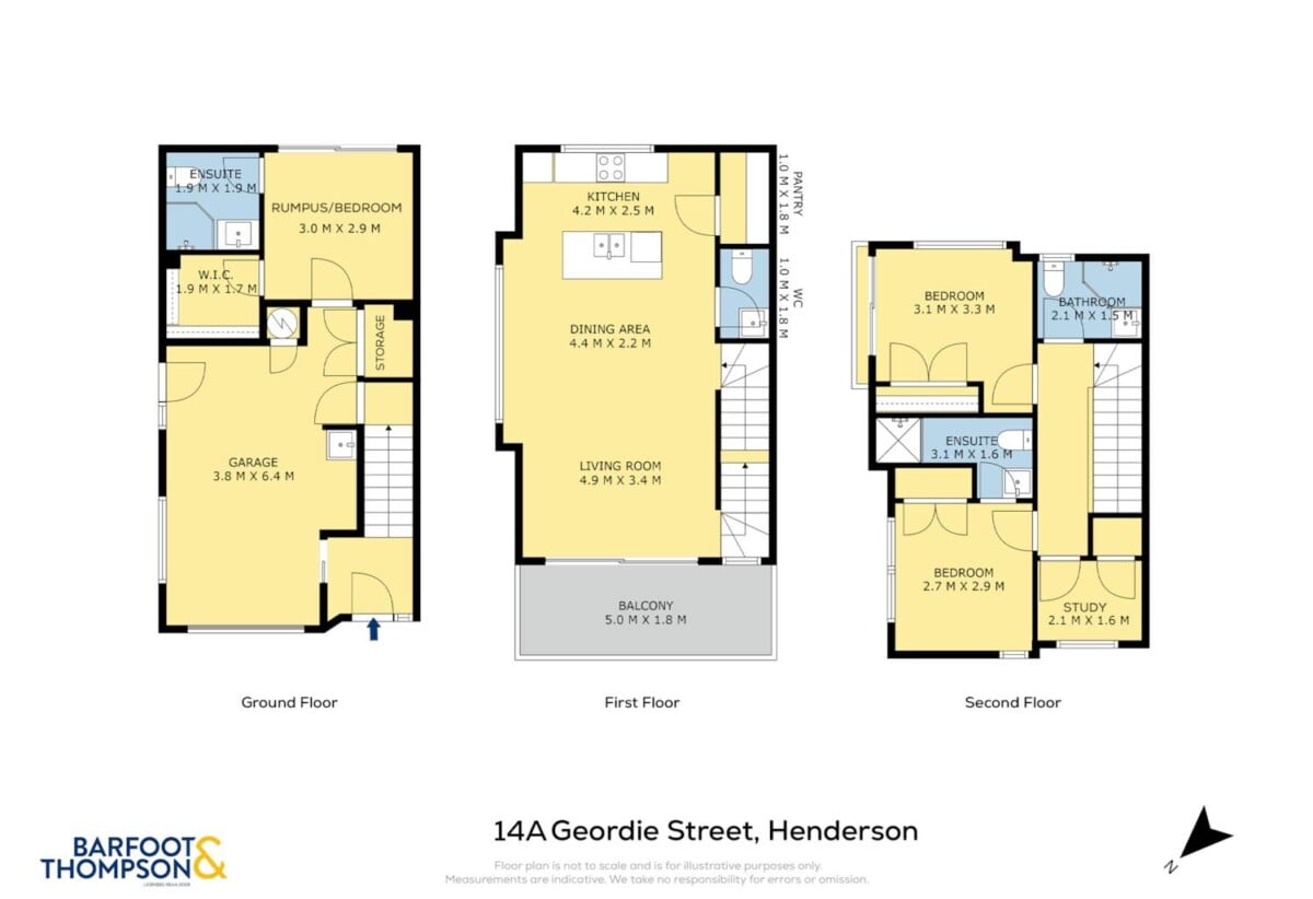 Move-in ready, brandnew freehold 2 beds + study room + a ground floor rumpus room with its own bathroom home, total 4 rooms 3.5 baths, 14D Geordie Street, Henderson, Auckland