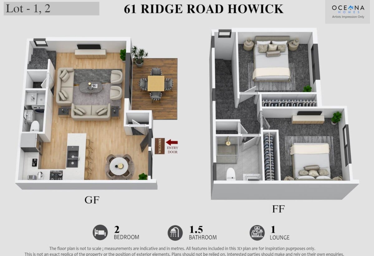 Brandnew freehold 2 beds home, Currently under construction and scheduled for completion before Christmas, 1/61 Ridge Road, Howick, Auckland