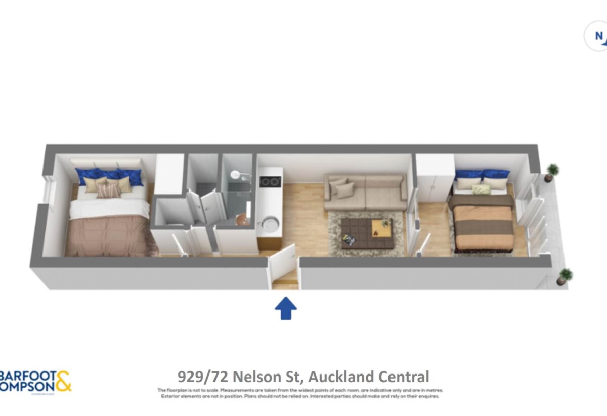 Motivated vendor instructs to sell, Auckland Girls’ Grammar School zone, freehold 2 beds 1 bath apartment, 32sqm internal size PLUS a good-sized balcony, 929/72 Nelson Street, City Centre, Auckland