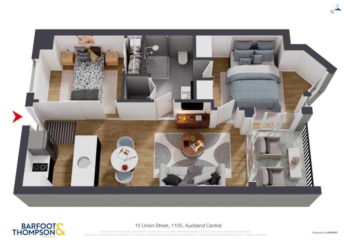 Urgent Sale! Oversea Vendor Wants its SOLD, Auckland Girls’ Grammar School zone, Freehold 2 beds 1 bath apartment, 1105/15 Union Street, City Centre, Auckland